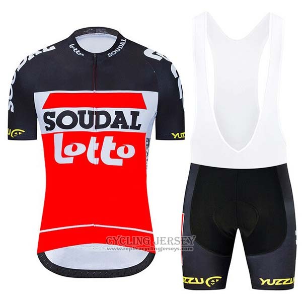 2020 Cycling Jersey Lotto Soudal Black White Red Short Sleeve And Bib Short